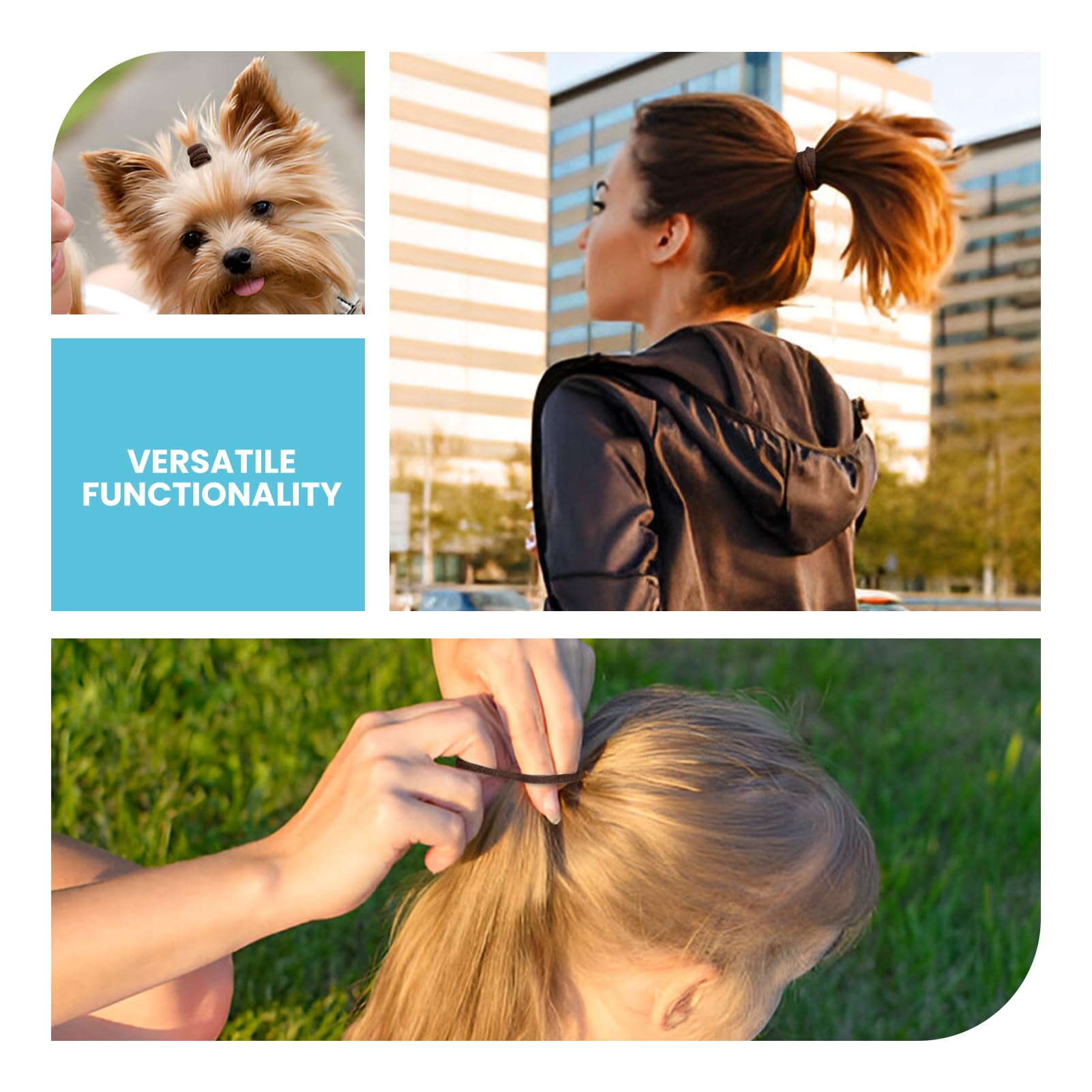 HOYOLS no-slip design espresso hair tie prevents slipping during workouts