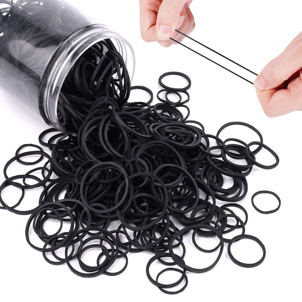 HOYOLS rubber bands stored in clear container for tidy storage and quick access