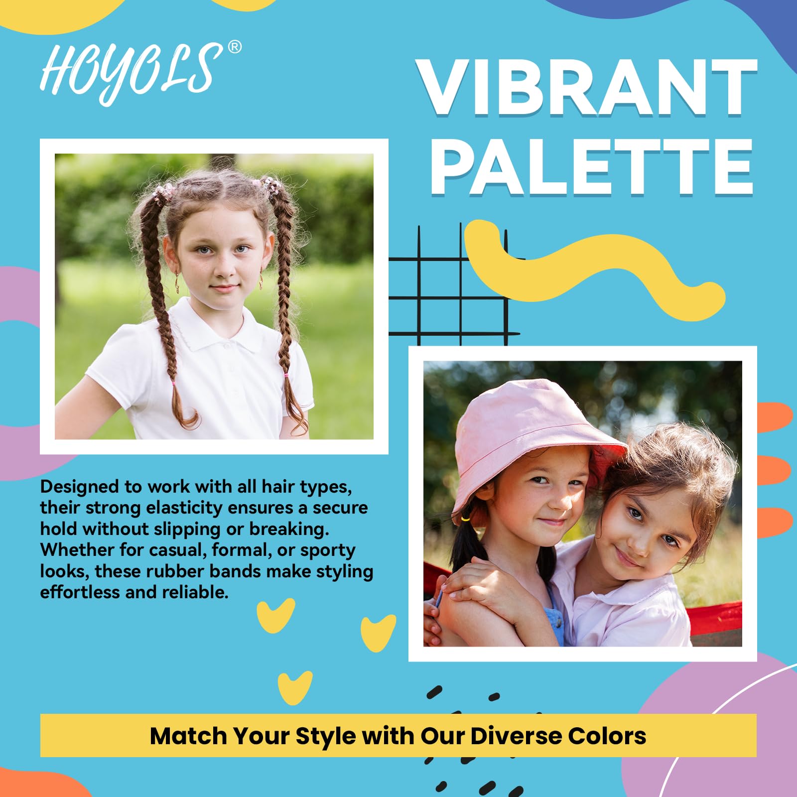 HOYOLS versatile rubber bands suitable for various hair types