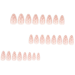 HPYFOI polka-dot design closeup highlighting the chic, reusable false nails for any occasion.