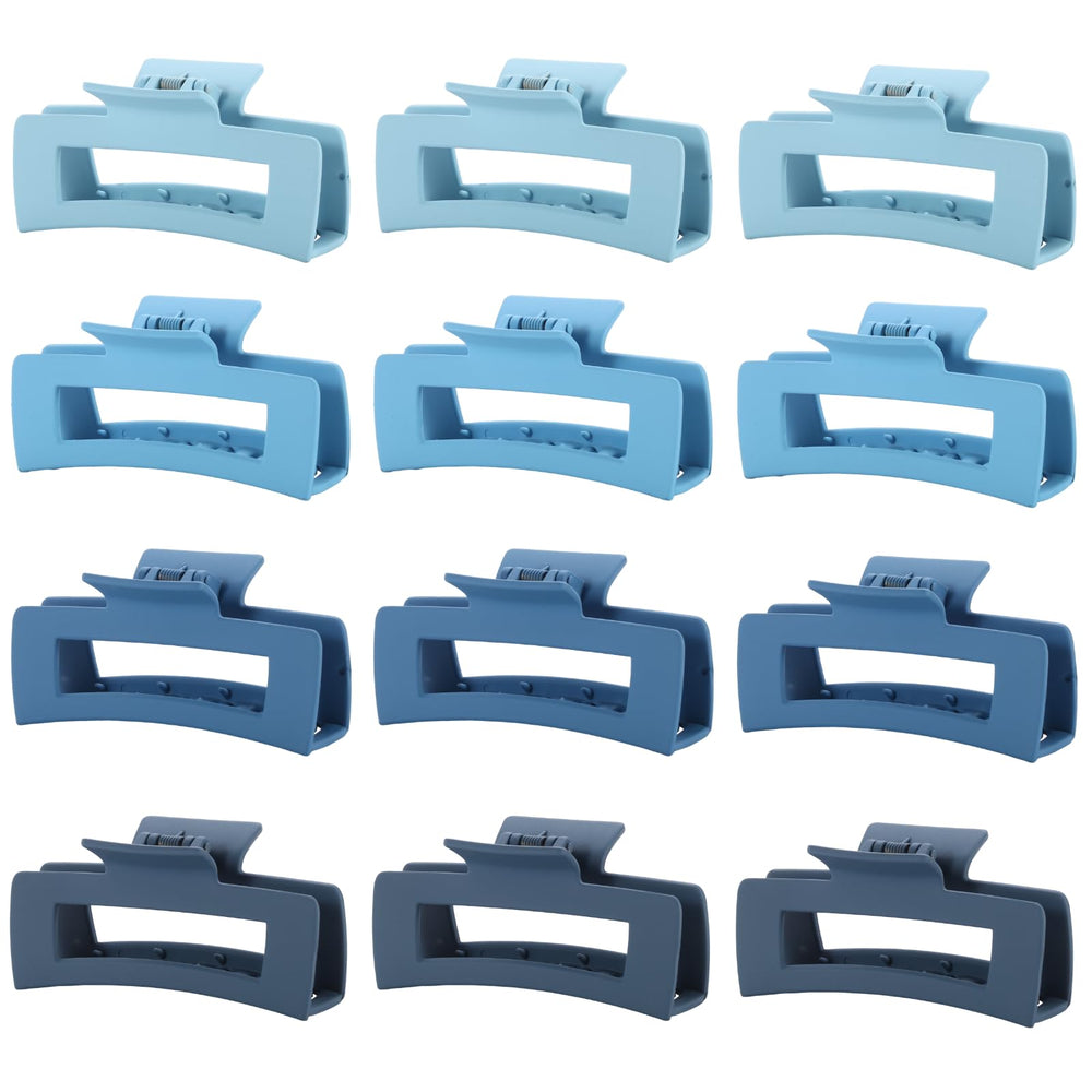 HQ-SITE blue square hair claw clip large 4.3-inch provides secure hold for thick hair.
