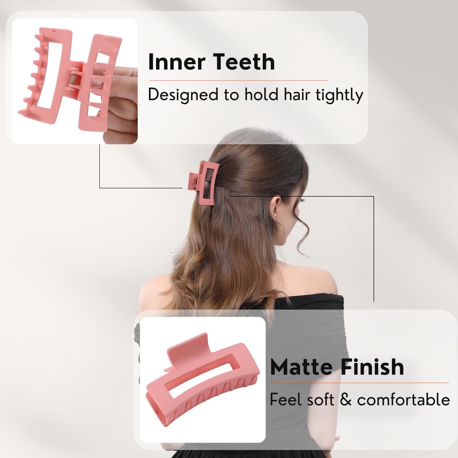 HQ-SITE clips rosa para uso diario en cualquier tipo de cabello.