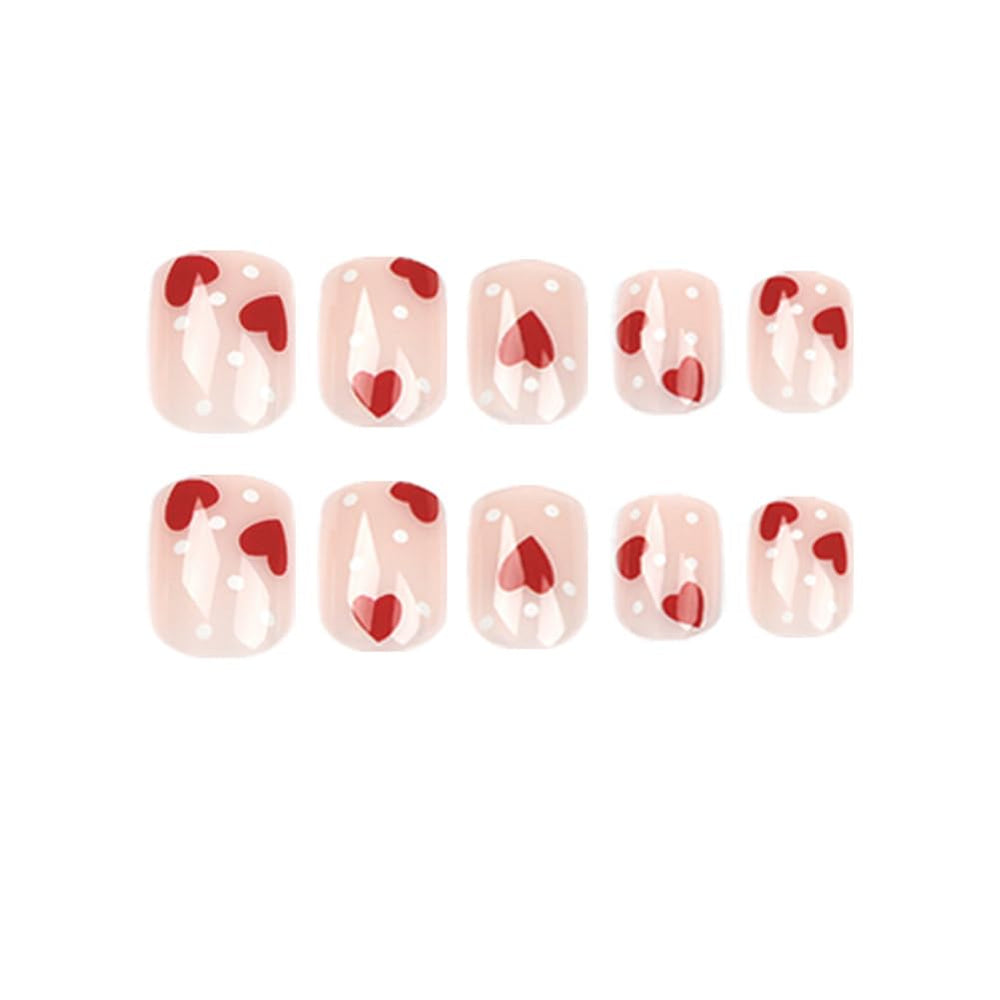 Hrnsnails Kit completo de uñas pegables con caja de almacenamiento.