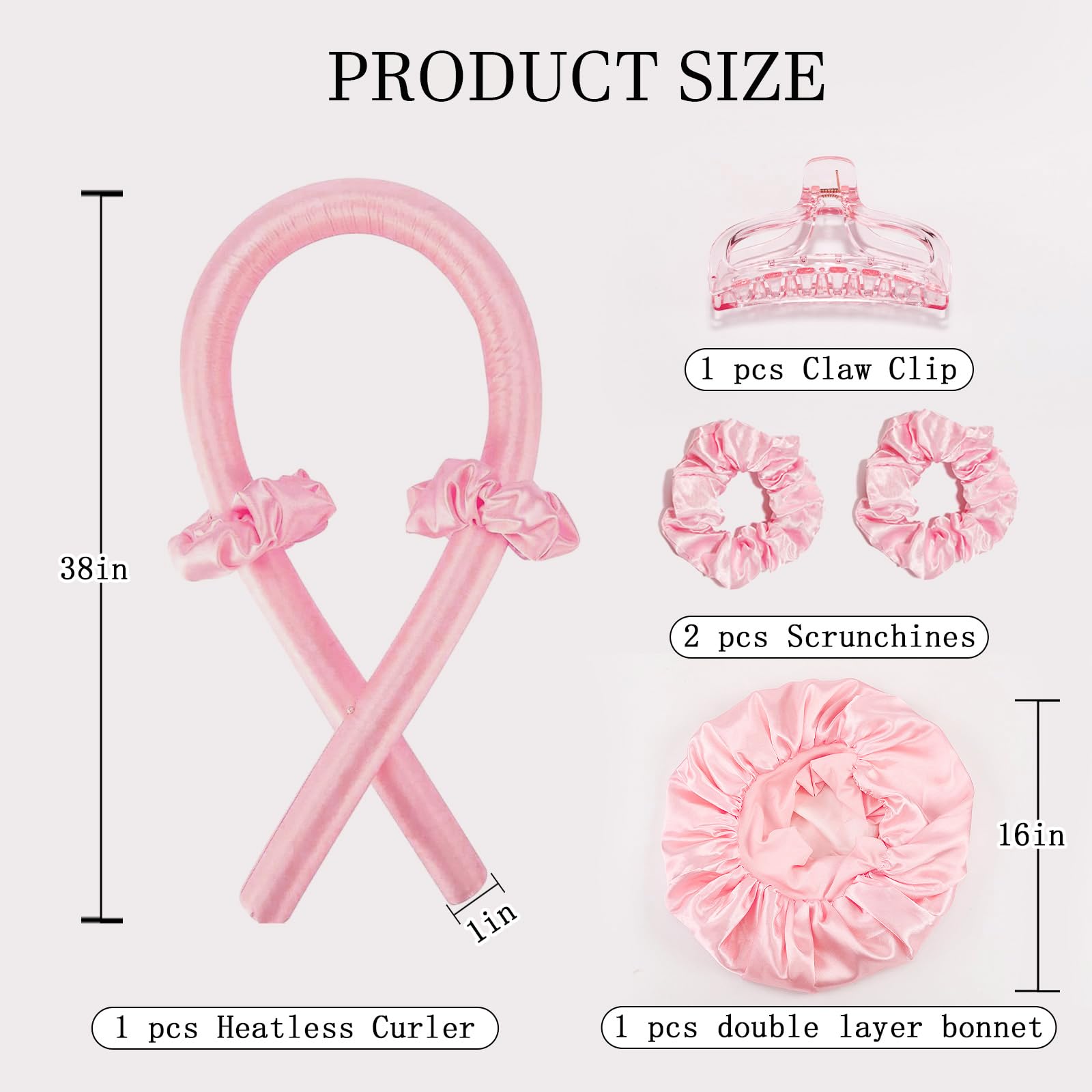 Hroevc heatless curl rod measures 37.8 inches for medium to long hair
