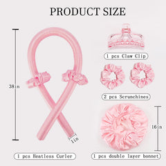 Hroevc heatless curl rod measures 37.8 inches for medium to long hair