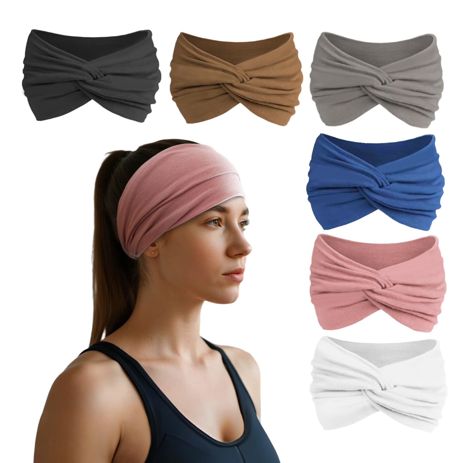 HSEM: banda amplia para cabello en turbante, ideal para spa y maquillaje diario.