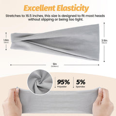 HSEM headband in dark gray for non-slip fitness and everyday styling.