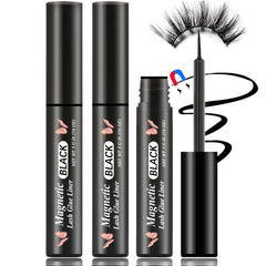 HSKIE magnetic eyeliner 3-tubes black pack secures lashes for all-day wear