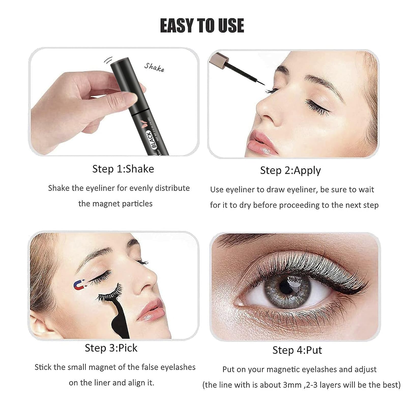 HSKIE magnetic eyeliner quick-apply design for effortless lash placement