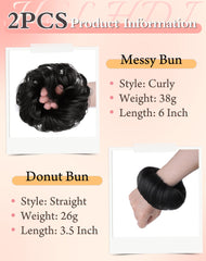 HSLHDI small donut bun 3.5-inch front view highlights elegant, compact updo