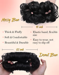 HSLHDI two-styles set demonstrating messy bun and fluffy donut updo possibilities