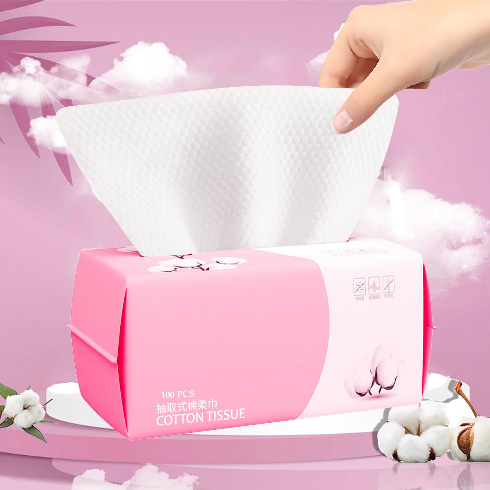 HSXFL disposable face towel pack with large 8x8 inch wipes for gentle daily cleansing.