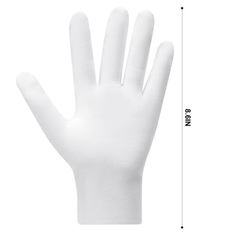 Htaexpu white cotton gloves for dry hands to seal in moisture.