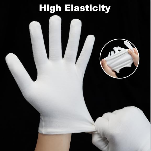 Htaexpu white cotton gloves for night moisturizing and comfort.