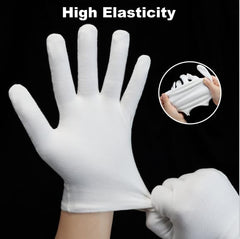 Htaexpu white cotton gloves for night moisturizing and comfort.