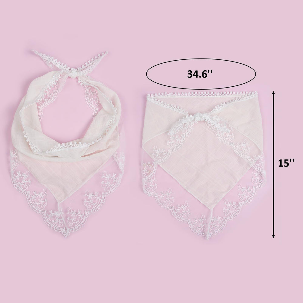 Huachi bandana con encaje, transpirable y agradable al tacto.