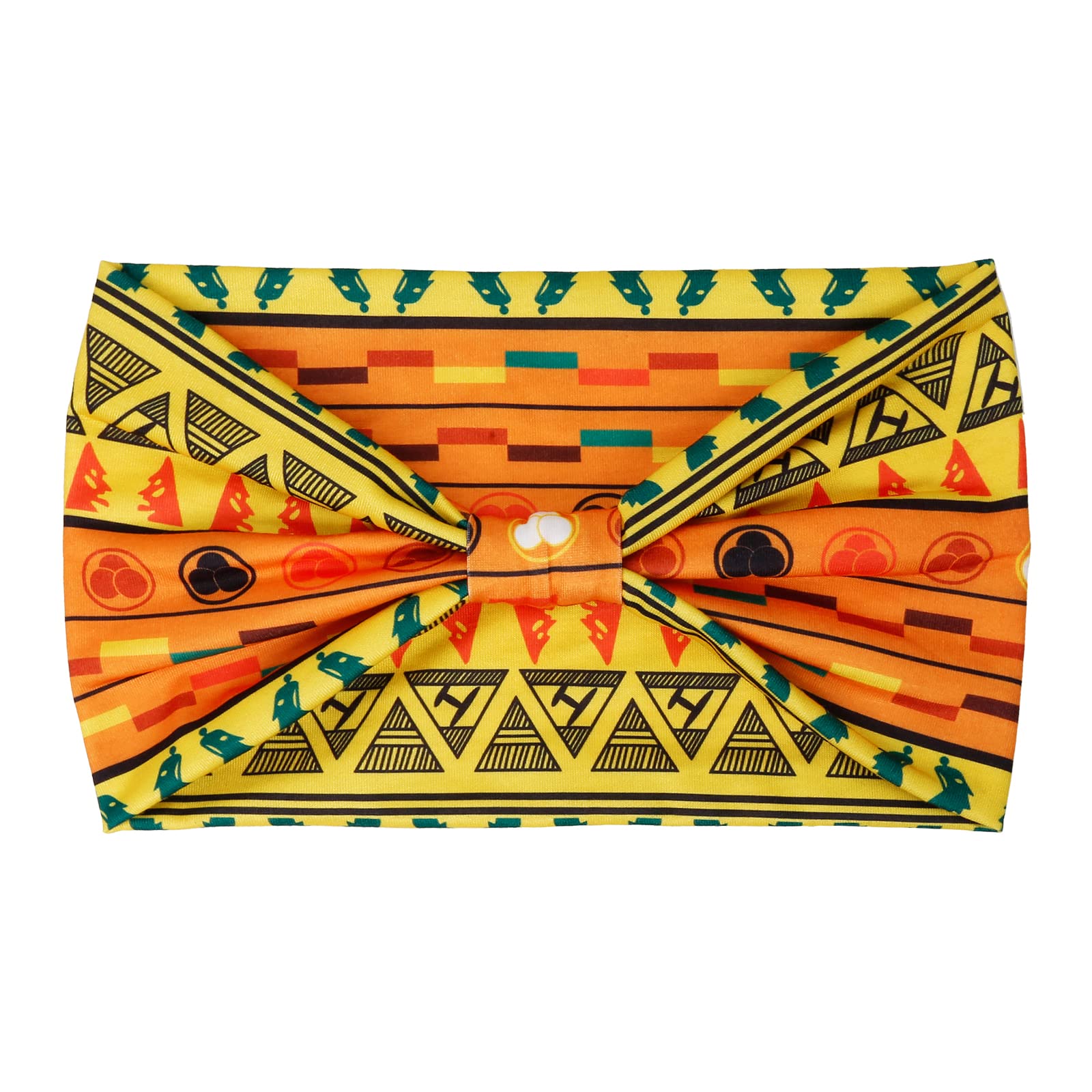 Huachi bandana ancho con patrón africano en espalda, estilo cómodo para deporte