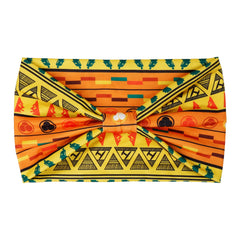 Huachi bandana ancho con patrón africano en espalda, estilo cómodo para deporte