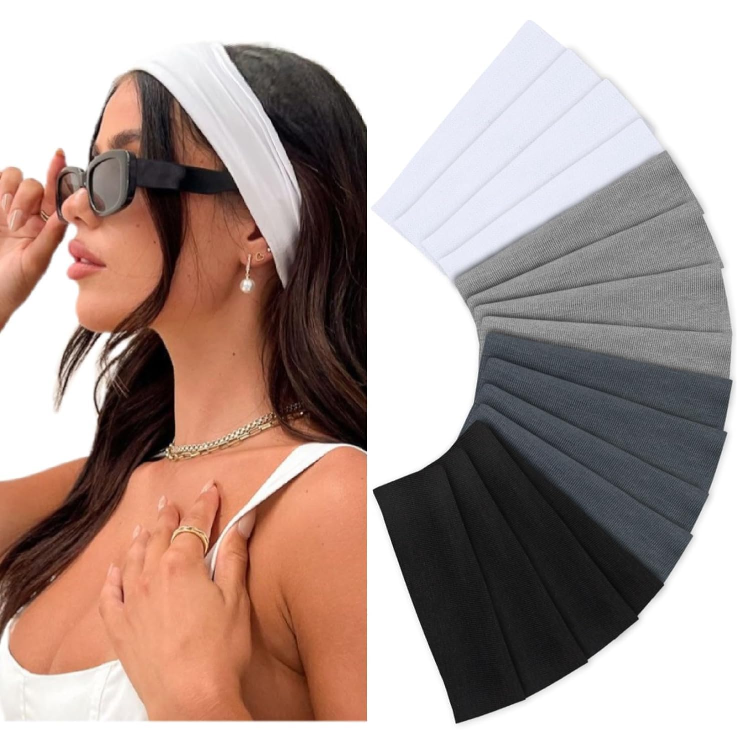 Banda Huachi negra para cabello, ideal para entrenamientos y cabello recogido.
