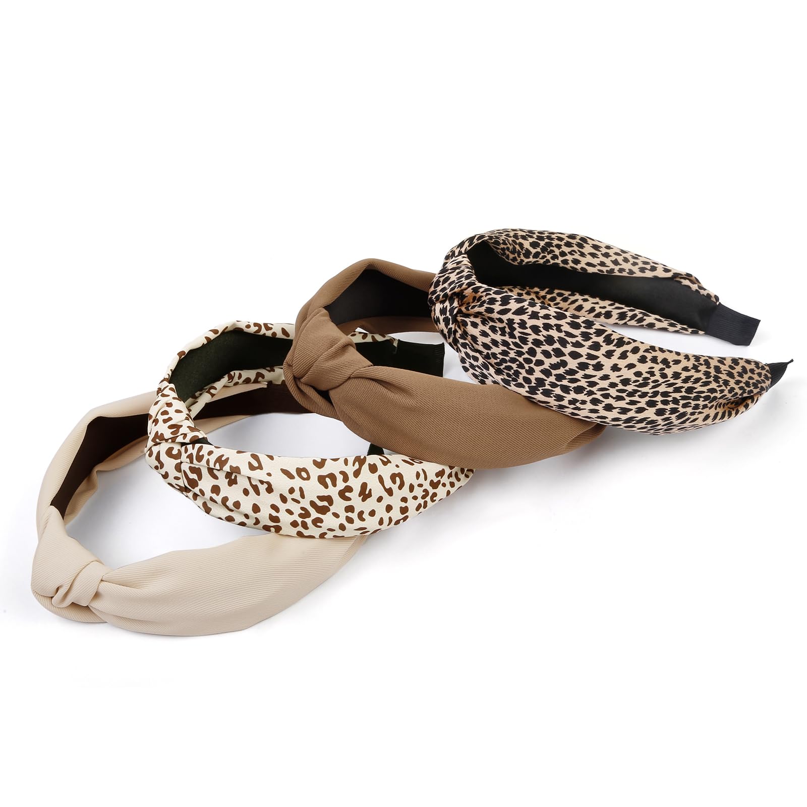 Huachi banda nudo estampado leopardo marrón, añade estilo a cualquier atuendo.