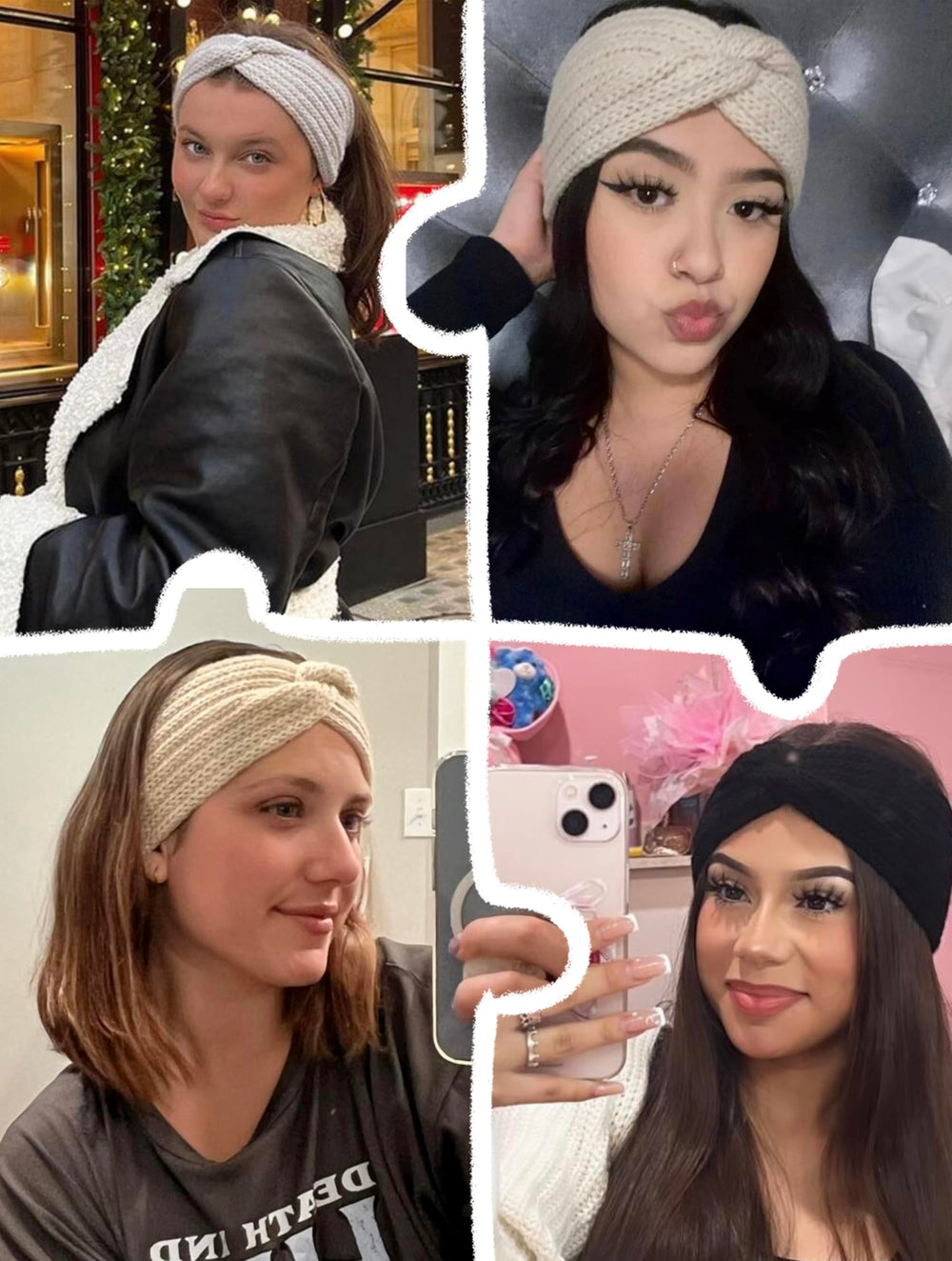 Diadema Huachi para orejas en beige, combina con abrigos y suéteres para un look cómodo.
