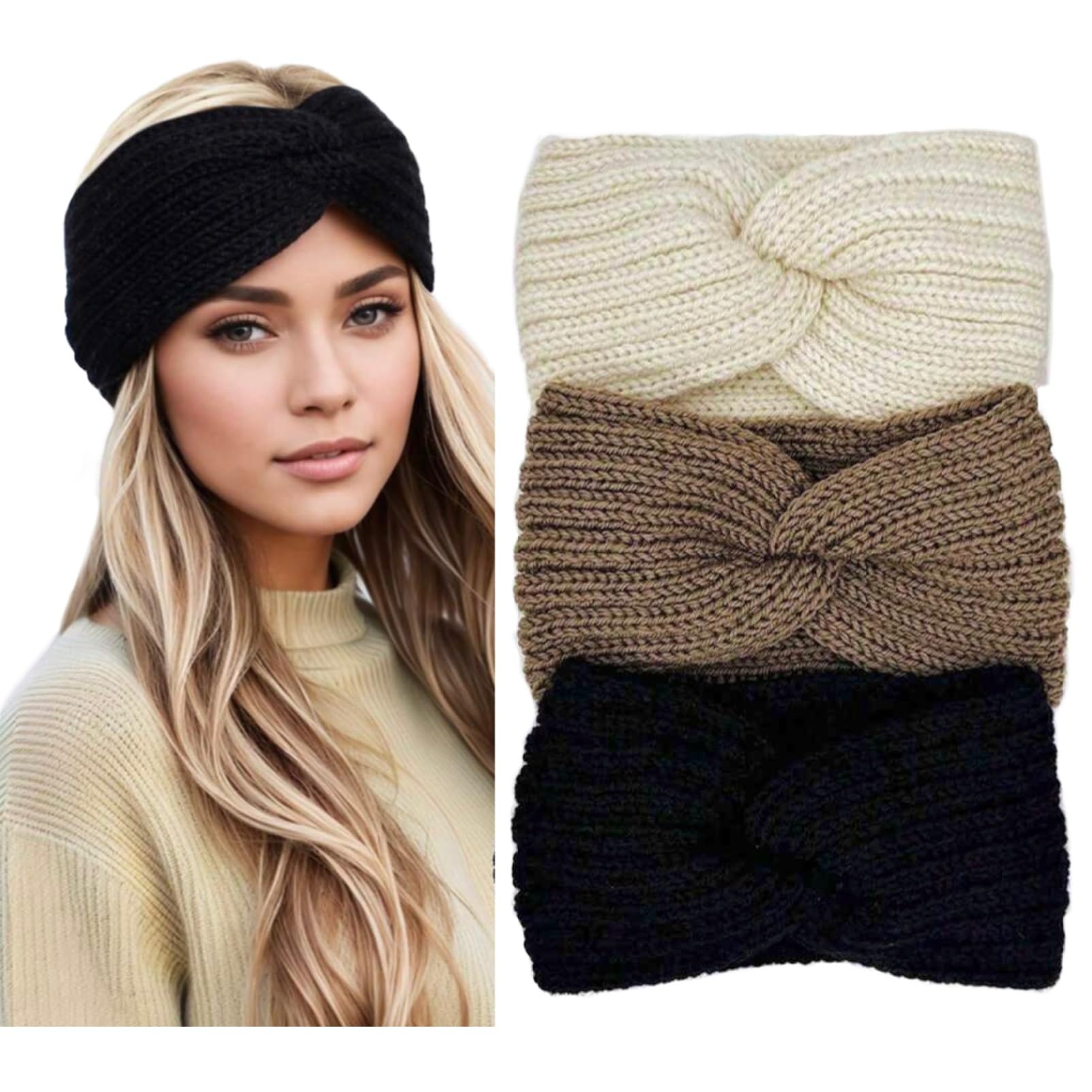 Diadema Huachi para invierno con orejas en vista frontal, ideal para evitar el frío.
