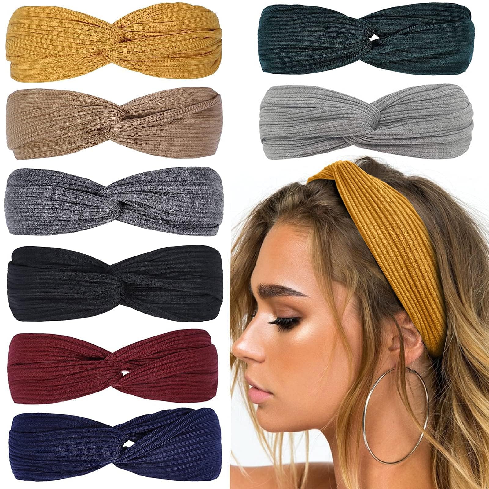 Huachi diadema con nudo twist despeja el rostro y añade estilo bohemio.