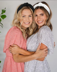 Huachi knotted headband brown finishes casual looks with secure, comfortable wear