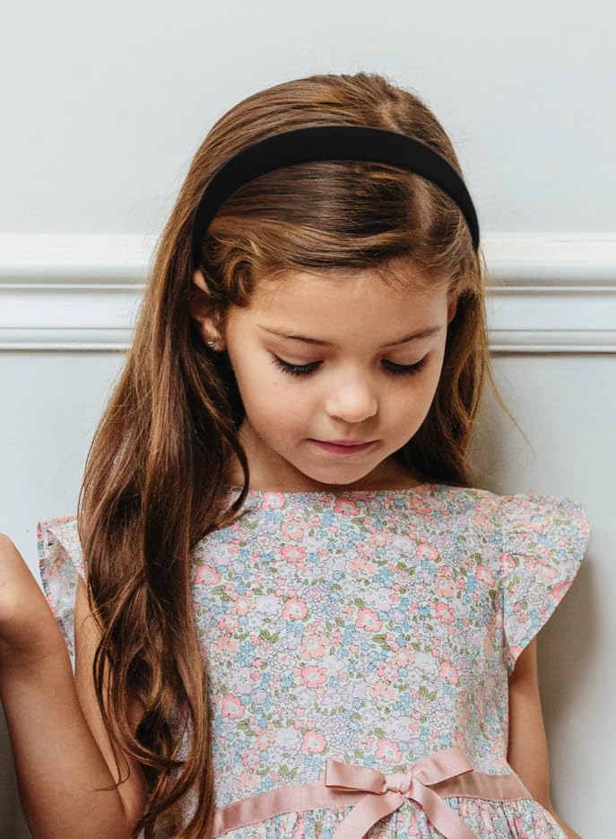 Huachi banda de terciopelo para niña, cómoda y adorable.