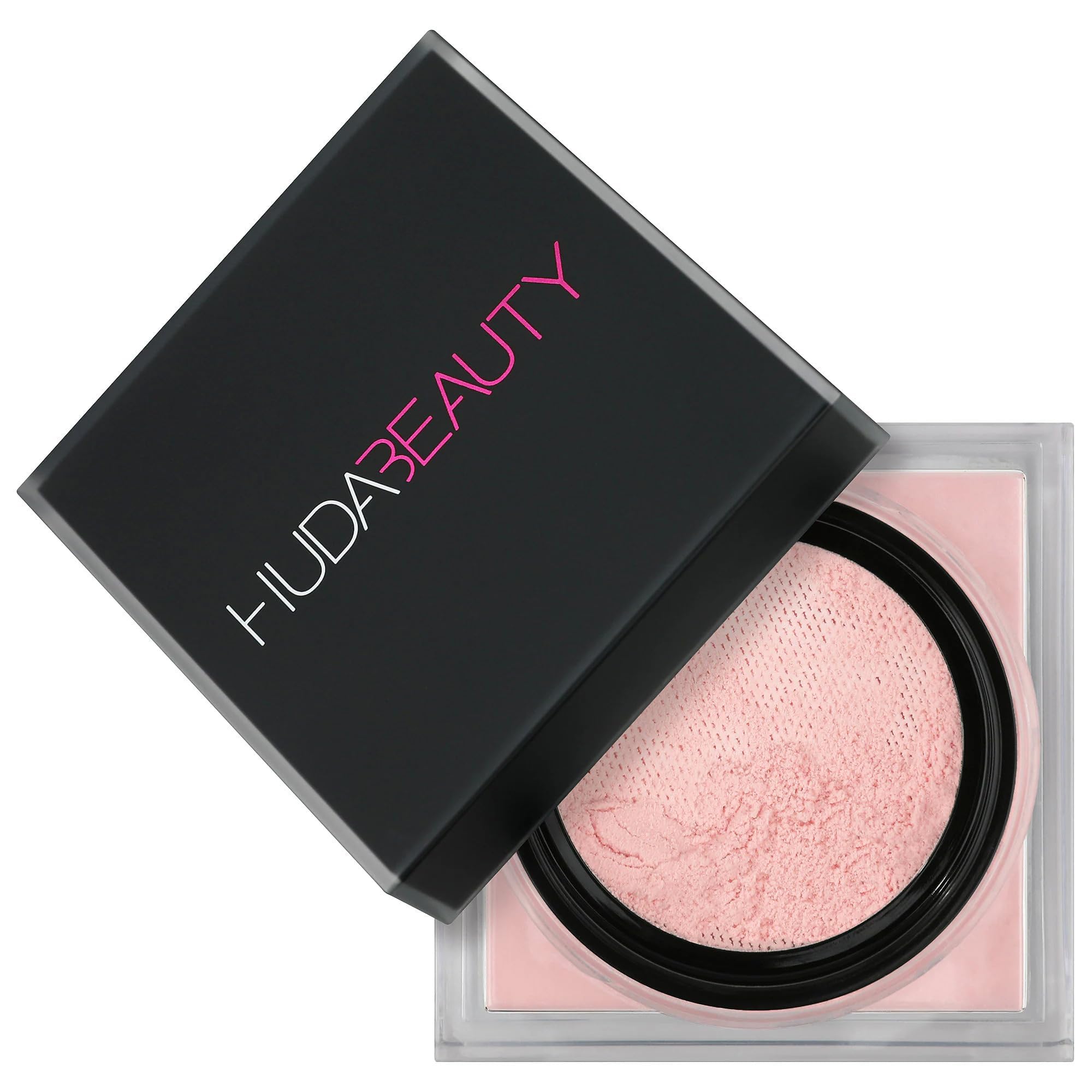 Huda Beauty Easy Bake Cherry Blossom jar close-up with smooth texture idea.