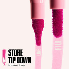 Tip-down storage on Huda Lip Contour Stain bottle to prevent drying