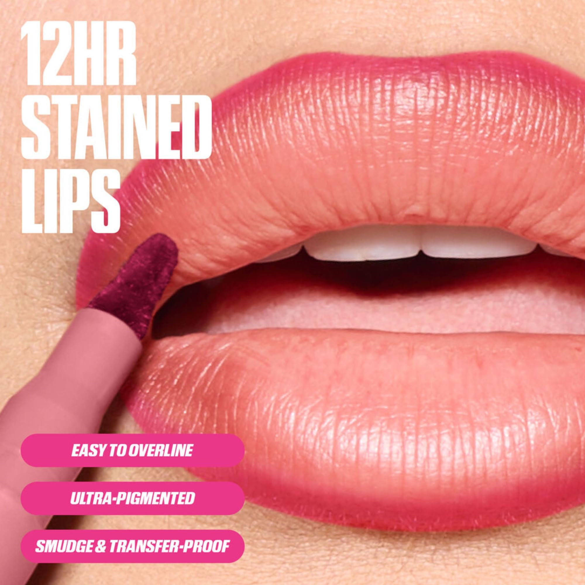 Brand packaging of Huda Lip Contour Stain with Warm Brown shade