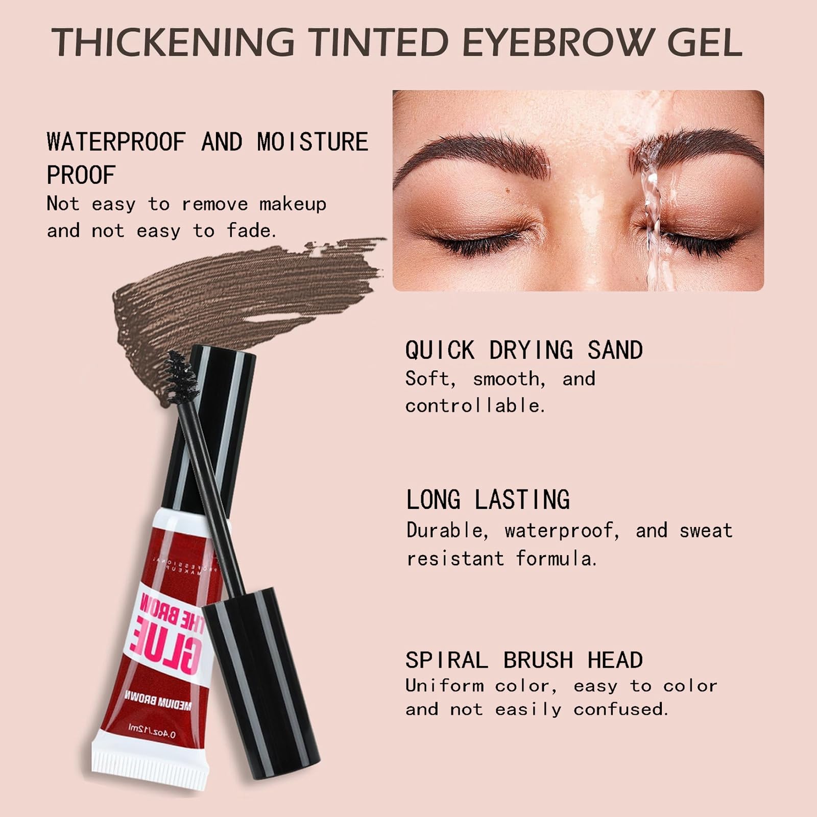 HUDABABY clear brow gel base for mascara creates defined, clean brows