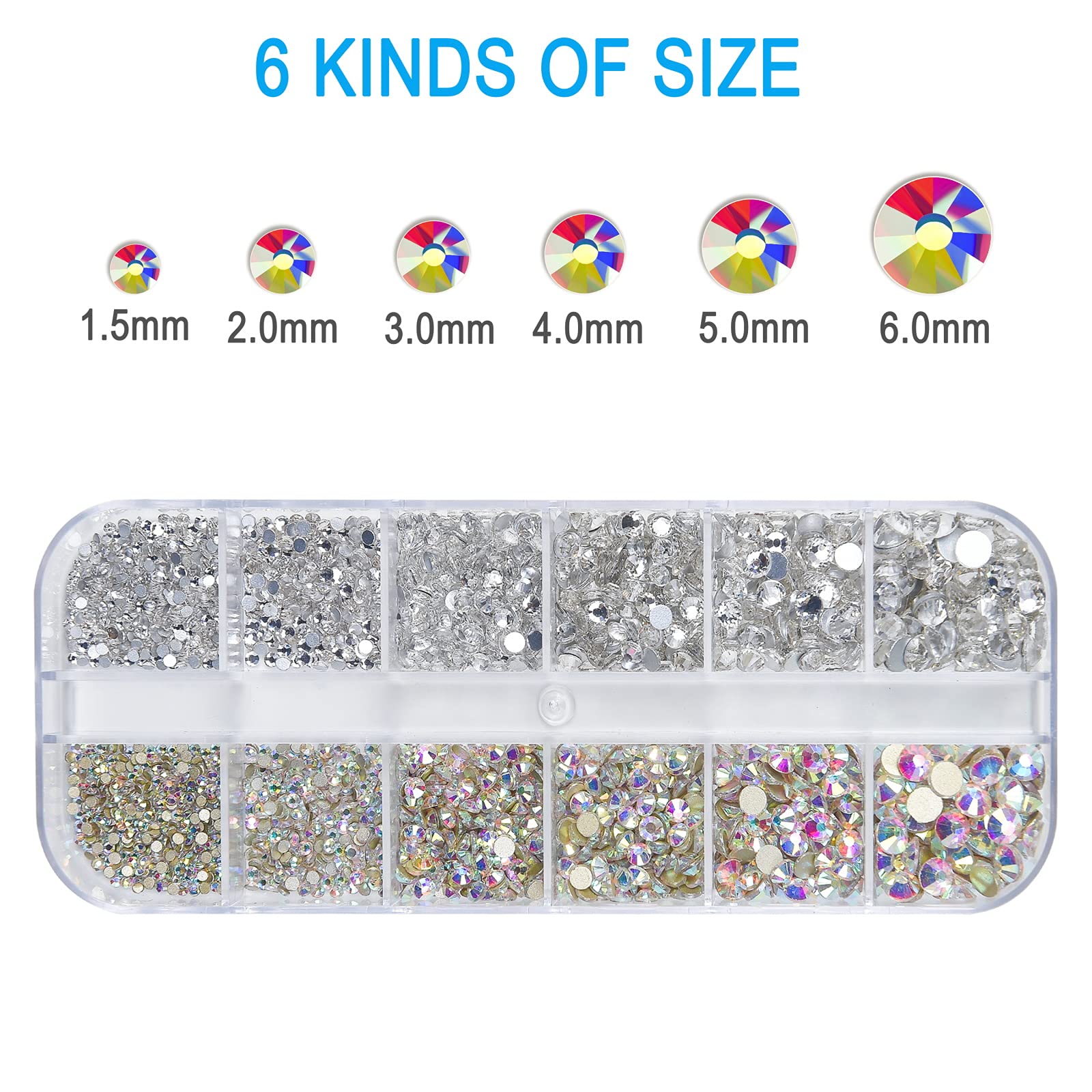 HUETFAT AB crystal rhinestones collection with iridescent sparkle for nails.