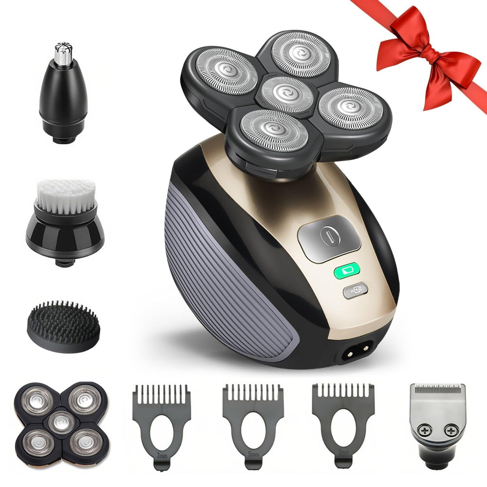 Hugdew 5-in-1 head shaver close-up blade for a clean bald look