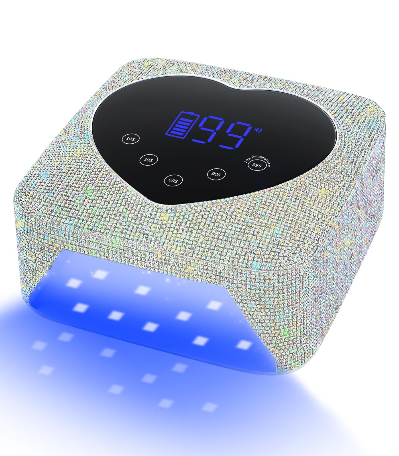 HUGMAPLE cordless UV nail lamp with 72W for fast gel curing at home