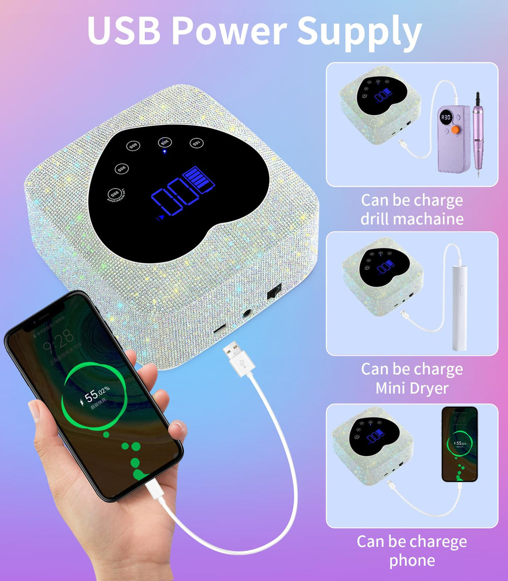 HUGMAPLE removable-base nail lamp with large curing area