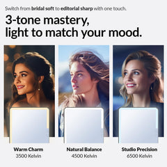 HUGOAI makeup mirror with CRI 97+ for true color rendering