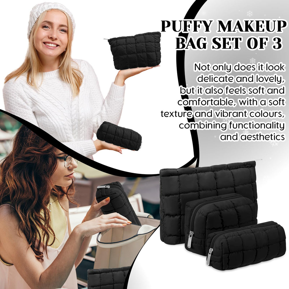Huhumy makeup bag set with zipper to keep essentials secure during travel.