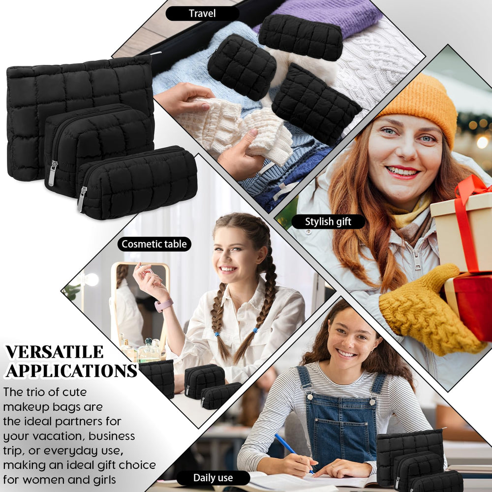 Huhumy preppy pencil case in black complements bags and purses.