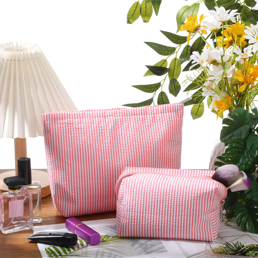 Huhumy rose-pink preppy design makeup bag ideal for home organization.