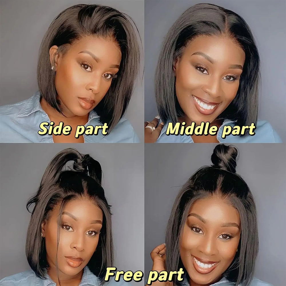 HUIDI pre-plucked bob wig with baby hair for natural edge