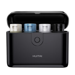 HUITAI travel bottles case with four 2oz bottles, TSA-approved and compact.