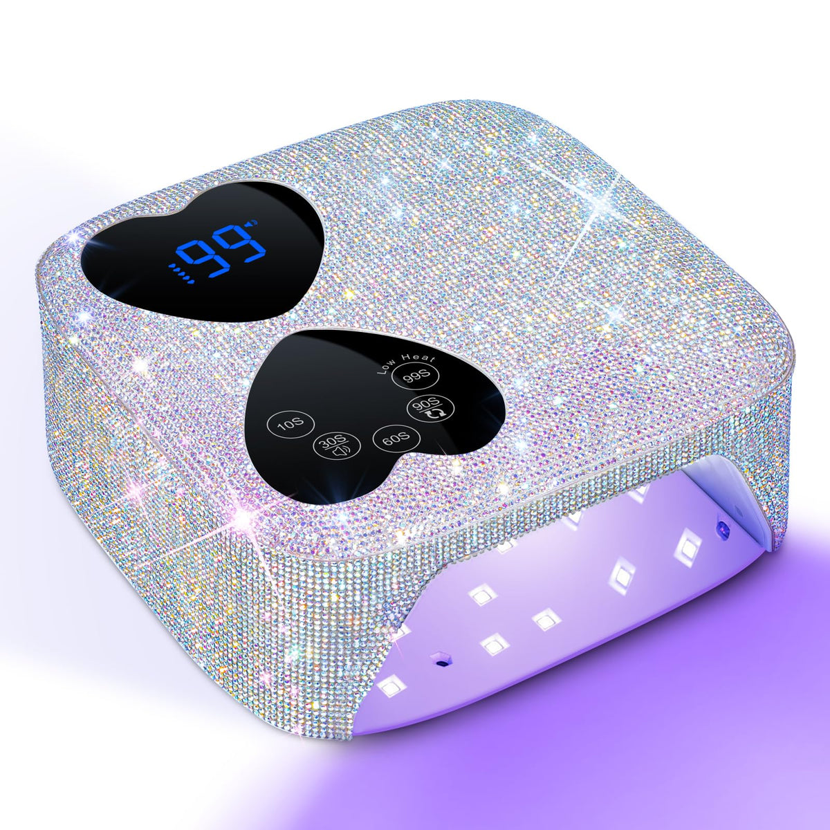 HUITINE bling-diamond-design nail lamp adds luxe sparkle to manicures.