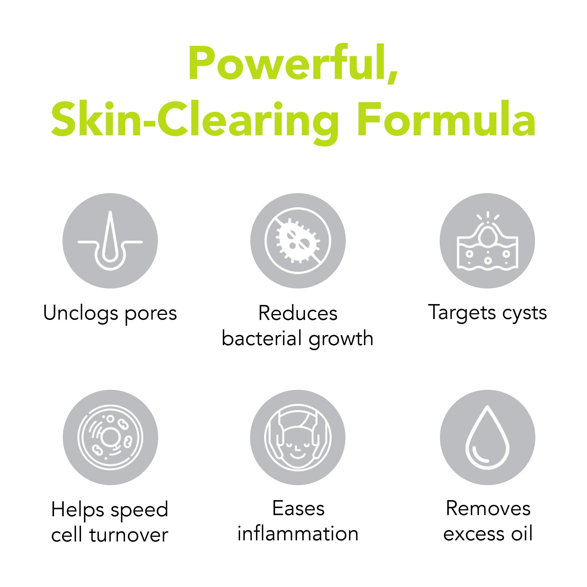 Humane benzoyl peroxide acne wash face-application shown for targeted breakout care