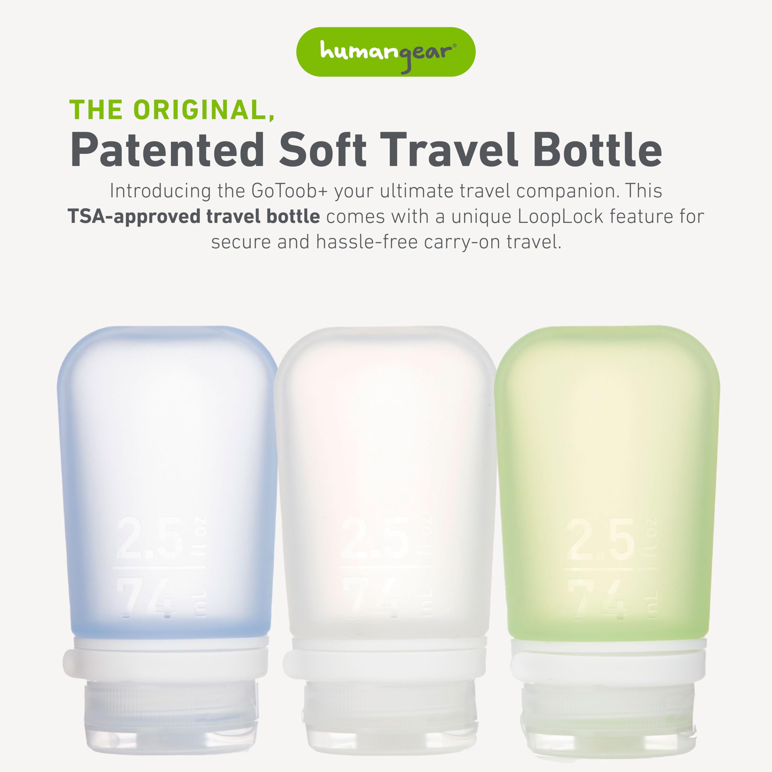 humangear GoToob+ contoured tube for easy filling and cleaning