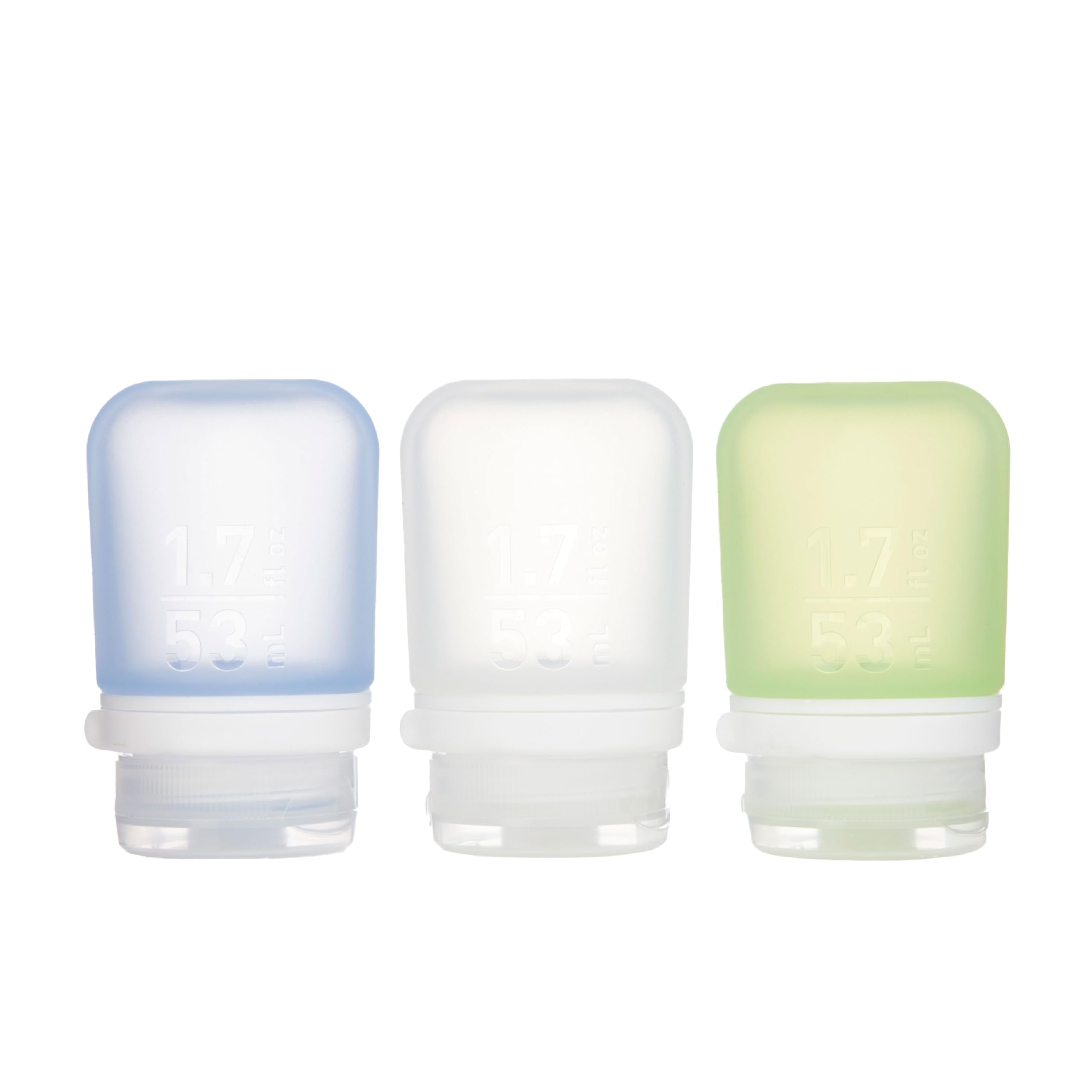 humangear GoToob+ silicone travel bottle with soft body, ideal for compact packing on trips.