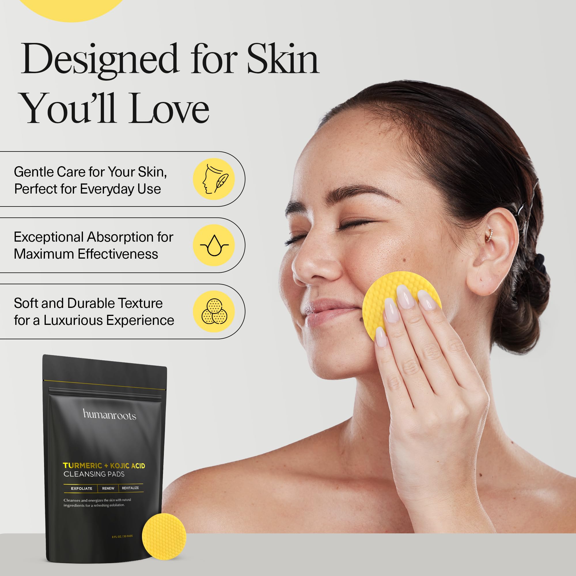 Travel-friendly 30-pad pack from Humanroots for on-the-go skincare