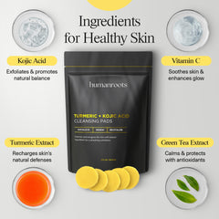 Vitamin C, B5, and green tea blend in Humanroots pads for balanced skin support