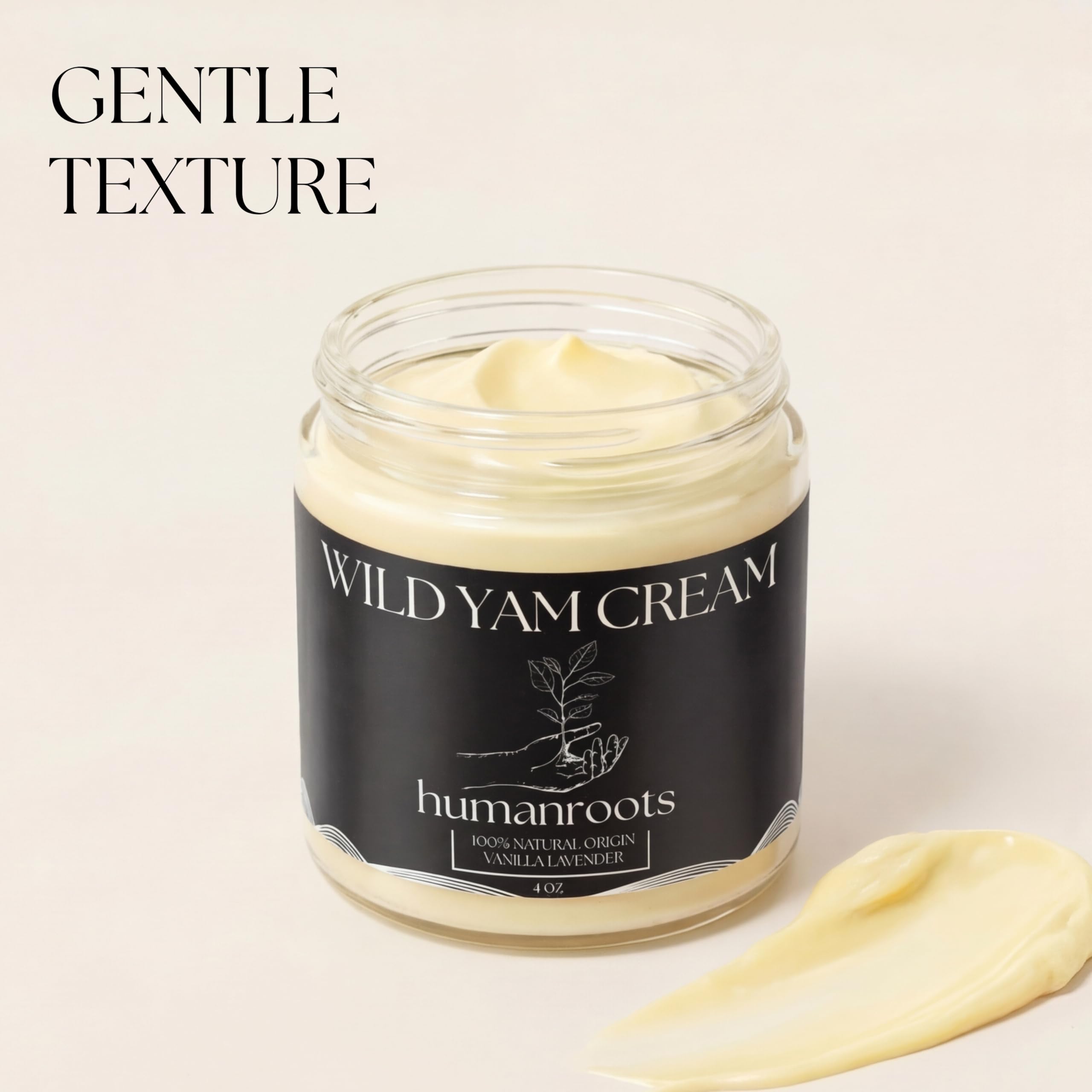 Humanroots Wild Yam Cream packaging highlights organic, handcrafted production in Indiana
